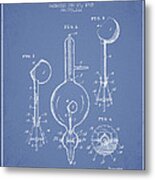 Vacuum Tube Patent From 1905 - Light Blue Metal Print