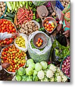 Vegetable Stall, Pushkar, Rajasthan Metal Print