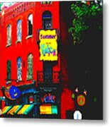 Venice Cafe' Painted And Edited Metal Print