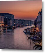 Venice Grand Canal At Sunset Metal Print