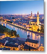 Verona At Night Metal Print