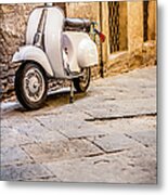 Vespa Scooter In Old Italian Alley Metal Print