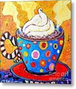 Viennese Cappuccino Whimsical Colorful Coffee Cup Metal Print