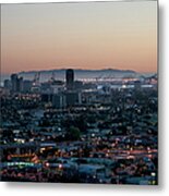 View Of Downtown Long Beach And Port Metal Print