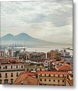 View Of Mount Vesuvius Over Naples Metal Print