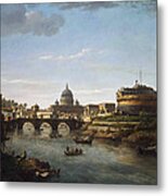 View Of Rome From The Tiber Metal Print