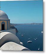 View Of The Agean Sea From Fira Metal Print
