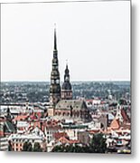 View Of The Daugava River And The Town Metal Print