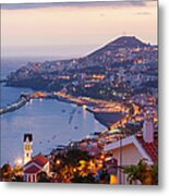 View Over Funchal At Dusk, Madeira Metal Print