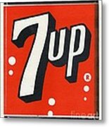 Vintage 7-up Logo Metal Print