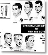 Vintage Barber Haircut Poster Metal Print