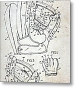 Vintage Baseball Glove Patent Metal Print