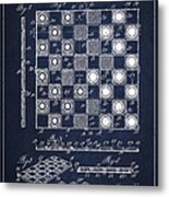 Vintage Checker And Chess Board Drawing From 1921 Metal Print