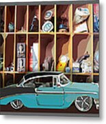 Vintage Chevy Belair With Retro Auto Parts Metal Print