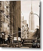 Vintage Chinatown And Empire State Metal Print