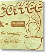 Vintage Coffee With Map Metal Print