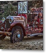 Vintage Fire Truck Metal Print