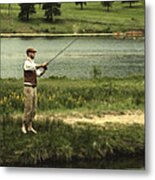 Vintage Fly Fishing Metal Print