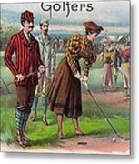 Vintage Golfers Metal Print