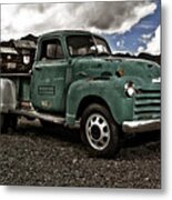 Vintage Green Chevrolet Truck Metal Print