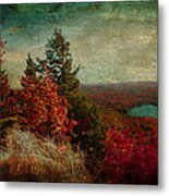 Vintage Inspired Adirondack Mountains In Fall Colors Metal Print