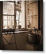 Vintage Interior With A Wooden Framed Window Metal Print
