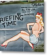 Vintage Nose Art Briefing Time Metal Print