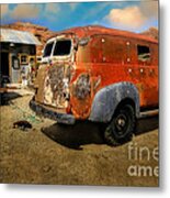 Vintage Rusty Chevy Panel Truck Metal Print