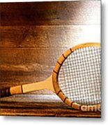 Vintage Tennis Racket Metal Print