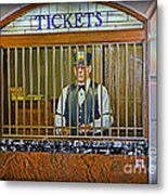 Vintage Train Ticket Booth Metal Print
