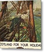 Vintage Train Travel - Scotland Metal Print