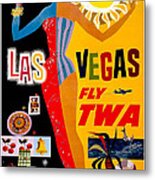Vintage Twa Las Vegas Travel Poster Metal Print