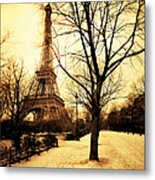 Vintage View Of Tour Eiffel During A Metal Print