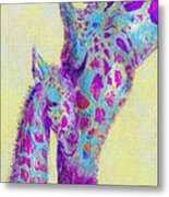 Violet Giraffes Metal Print
