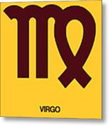 Virgo Zodiac Sign Brown Metal Print