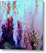 Vivid Abstract Art Fluid Painting-coral Reef By Kredart Metal Print