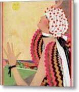 Vogue Cover Featuring A Woman Looking At The Sun Metal Print