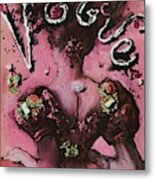 Vogue Cover Illustration Of A Back View Of A Woman Metal Print