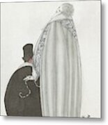 Vogue Cover Illustration Of A Couple Entering Metal Print
