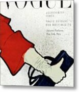 Vogue Cover Illustration Of A Woman's Arm Holding Metal Print