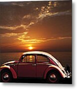 Volkswagen Beetle  California Sunset Metal Print