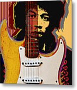 Jimi Hendrix Electric Guitarist Metal Print
