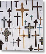 Wall Of Crosses Metal Print