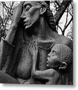 War Mother By Charles Umlauf In Black And White Metal Print