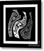 Warped Abstract In Black And White Metal Print