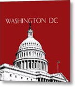 Washington Dc Skyline The Capital Building -  Dk Red Metal Print