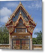 Wat Sawang Arom Ubosot Wall Gate Dthp382 Metal Print