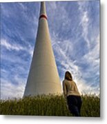 Watching Wind Power Metal Print