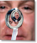 Water Droplet On The Iss Metal Print