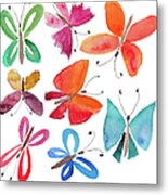 Watercolor Butterflies Metal Print